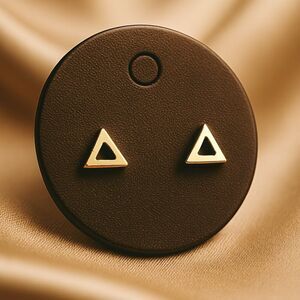 Gold tone Triangle Stud Earrings – Minimalist Geometric Women’s Fashion Jewelry